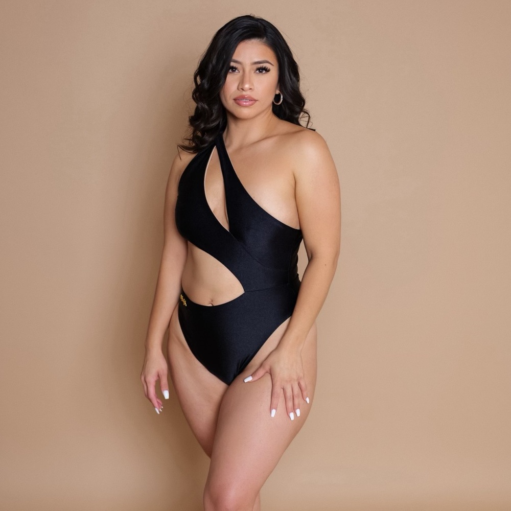 NEW Black Highcut Onepiece Swimsuit